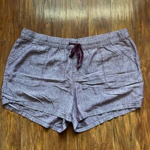 Lane Bryant Women’s Size 26 Purple Linen Blend Shorts Adjustable Waist